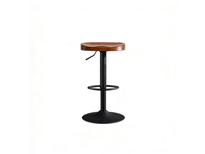  Elvmi tabouret de bar pivotant réglable en hauteur 60 à 81 cm assise ergonomique en bois massif forme selle structure en métal repose pied base large 41 cm stable pour îlot de cuisine bar comptoir café coloris brun rustique  - Conforama A