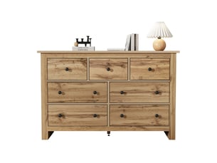 Commode 7 tiroir(s)    OKWISH  coloris naturel largeur 40 cm