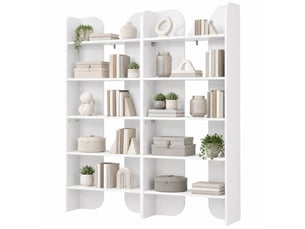 Bibliotheque coloris blanc 5 étagère(s) STILVORA - 25 cm x 160 cm