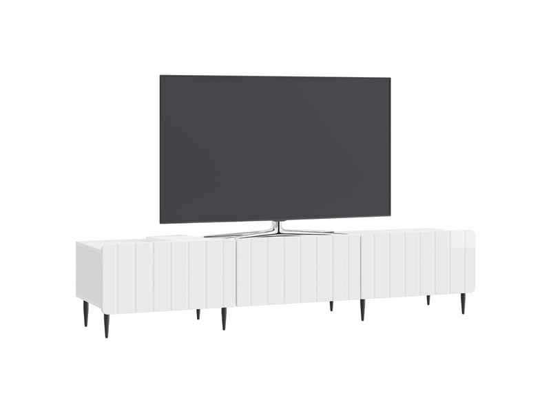  Meuble tv - banc tv - meuble de rangement blanc brillant 147 x 34,5 x 32 cm bois d'ingénierie  - Conforama C