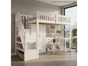 Lit mezzanine 90x200 cm <strong>GUTENACHT</strong>  <strong></strong> coloris blanc