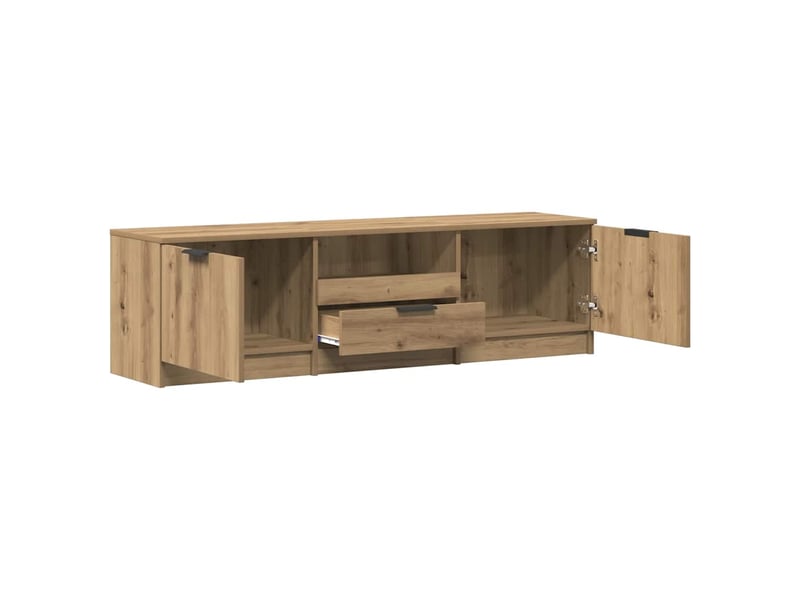  Meuble tv - banc tv - meuble de rangement chêne artisan 140x35x40 cm bois d'ingénierie  - Conforama D