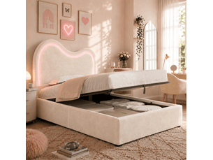 Lit coffre 90x200 cm <strong>HAUSS SPOLE</strong>  <strong></strong> coloris beige