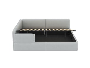 Lit coffre 140x200 cm LEYTN coloris gris
