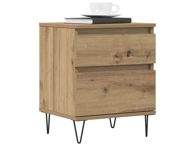  Table de chevet - cabinet de chevet - table de nuit chêne artisanal 40x35x50 cm bois d’ingénierie  - Conforama B