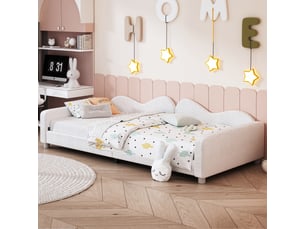 Lit simple 90x200 cm <strong>MERAX</strong>  <strong>lit enfant blanc</strong> coloris blanc