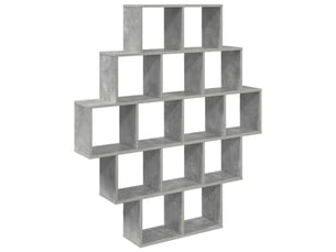 Étagère flottante, étagère murale gris béton 120 x 20 x 136 cm bois d'ingénierie cf42333