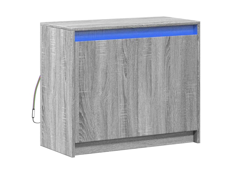 Buffet - bahut - meuble de rangement avec led sonoma gris 72x34x61 cm bois d'ingénierie - Conforama C