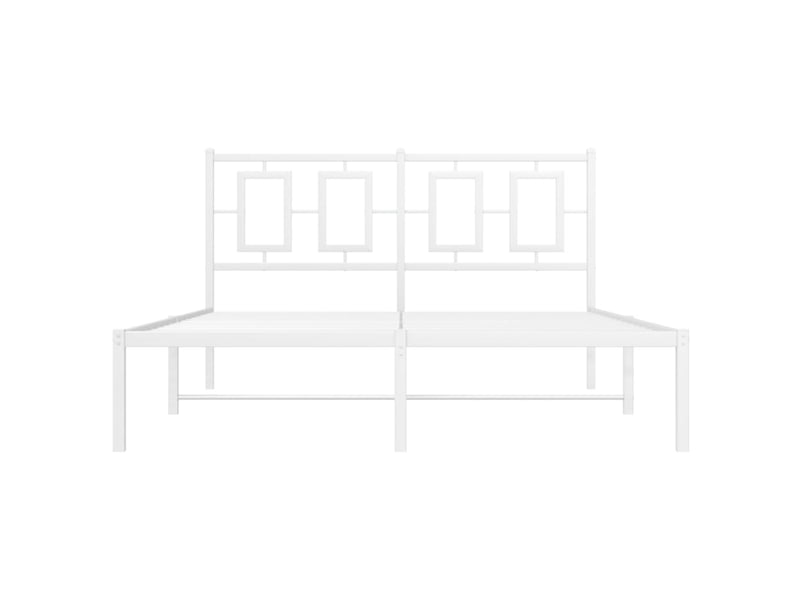  Lit double- lit adulte -  cadre de lit métal sans matelas et tête de lit blanc 135x190 cm  - Conforama D
