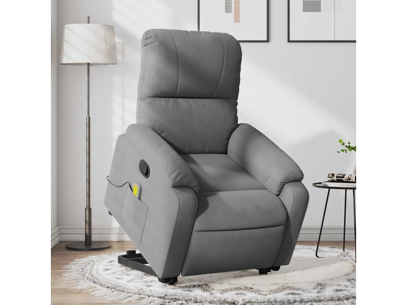  Fauteuil inclinable de massage, fauteuil relax gris foncé tissu microfibre shl89982  - Conforama B
