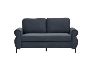 Canapé droit compact avec housses amovibles  - assise à ressorts, pieds hauts en tissu gris foncé 173,5 cm
