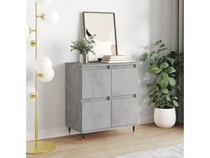 Buffet - bahut - meuble de rangement gris béton 60x35x70 cm bois d'ingénierie