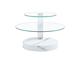 Table basse forme atypique coloris blanc MEUBLIV - 70 cmx90 cm