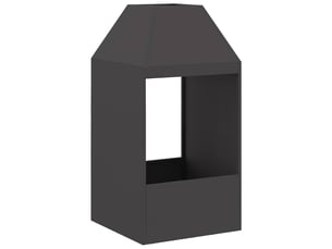 Brasero exterieur, foyer camping noir 50x50x100 cm acier patiné shl55496