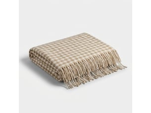 Couverture double en coton avec franges 220 x 180 ekose b - beige