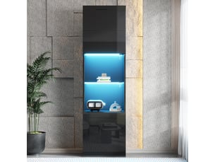 Vitrine coloris noir MERAX vitrine noir - 45 cmx160 cm
