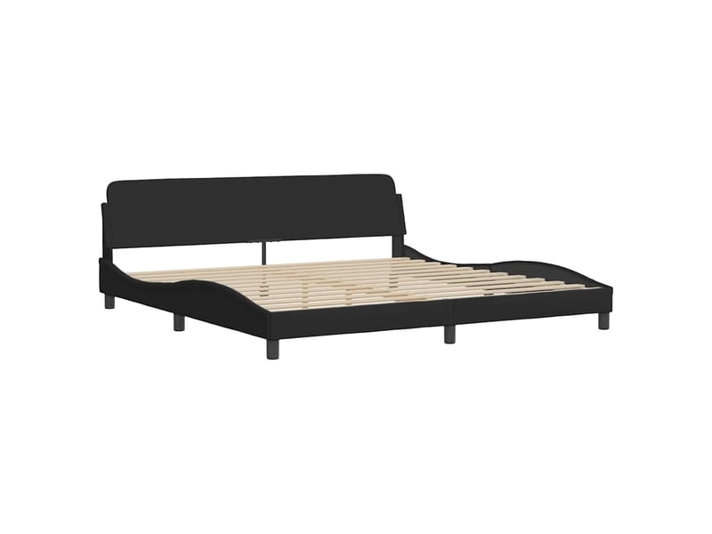 Lit double- lit adulte - cadre de lit sans matelas hanko noir 200x200 cm tissu - Conforama D