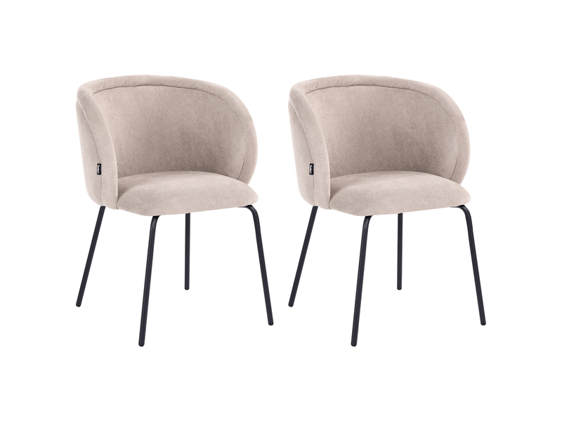 Lot de 2 chaises de salle à manger sarasota tissu taupe  - Conforama A