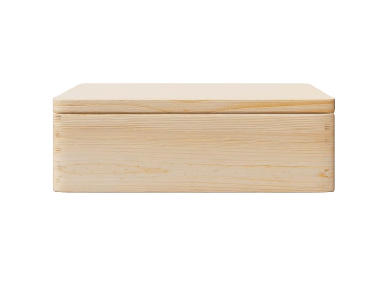 Boîte de rangement, coffre avec couvercle et poignées bois de pin massif shl16523 - Conforama D
