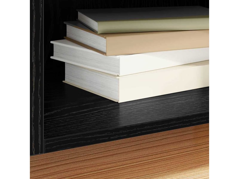  Meuble à vinyles, meuble de rangement salon 121 x 38 x 48 cm bois d'ingénierie chêne noir  - Conforama D