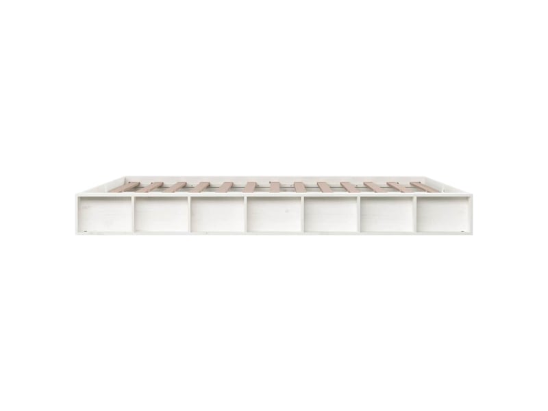  Lit double- lit adulte -  cadre de lit sans matelas blanc 140x200 cm bois massif  - Conforama D