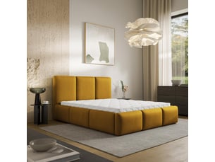 Lit coffre 120x200cm <strong>MASSENO</strong>  <strong></strong> coloris jaune