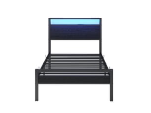 Lit avec rangement 90x200 cm HAUSS SPOLE coloris noir