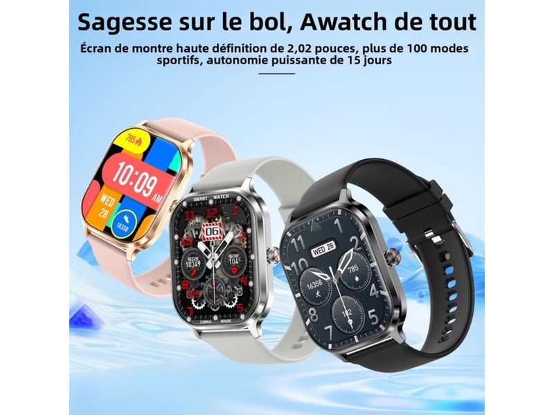 Montre connectee fitness unisexe hd 2.02 bluetooth capteur cardiaque autonomie 15 jours 189790_AADLJ43017_6_DROPFR - Conforama E