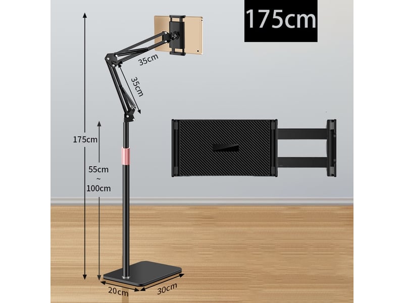  Support de tablette universel en métal, rotatif à 360° et réglable en hauteur  - Conforama B