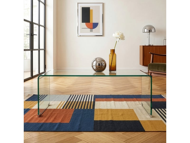  Table basse väsas verre 90 x 45 x 35 cm transparent [en.casa] Väsas - Conforama B