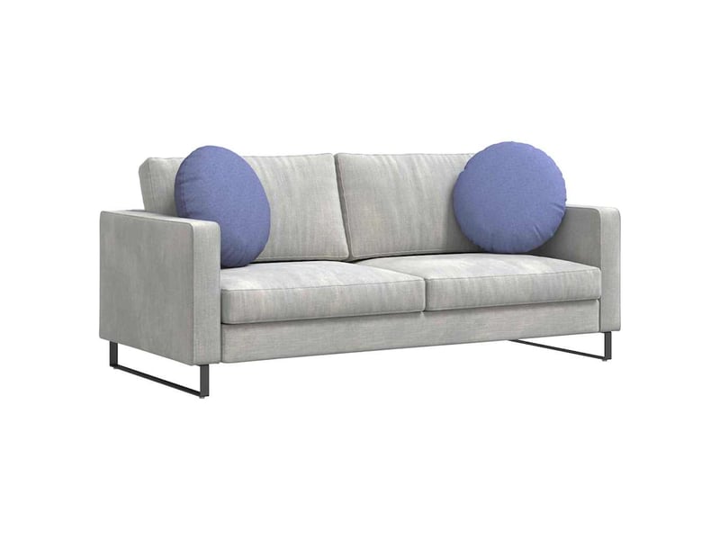 Lot de 2 coussins de siège, coussins décoratifs tissu bleu denim ø50 x 19 cm cf59769 - Conforama C