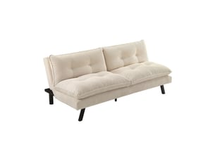 Canapé droit convertible MEUBLORAMA 3 places Tissu beige