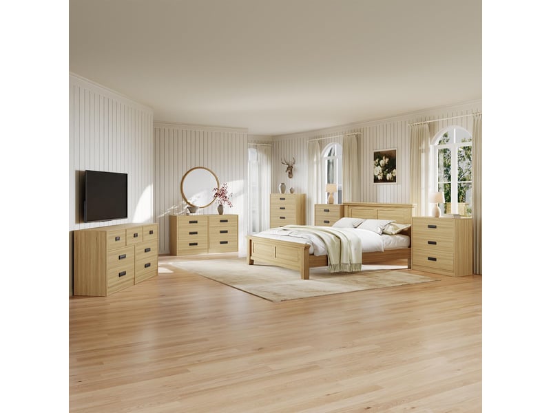  Commode de chambre à coucher avec 3 tiroirs - meuble de rangement compact en mdf, organisateur de stockage pour la maison-naturel PHK_38CYKHJN - Conforama E