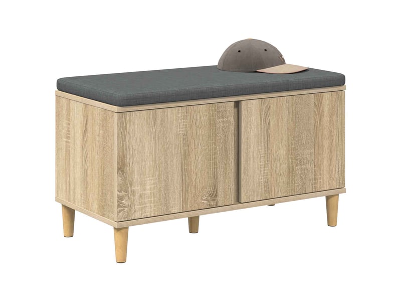  Banc d'entrée, banc interieur avec coussin chêne sonoma 80x38x46 cm shl58862  - Conforama C