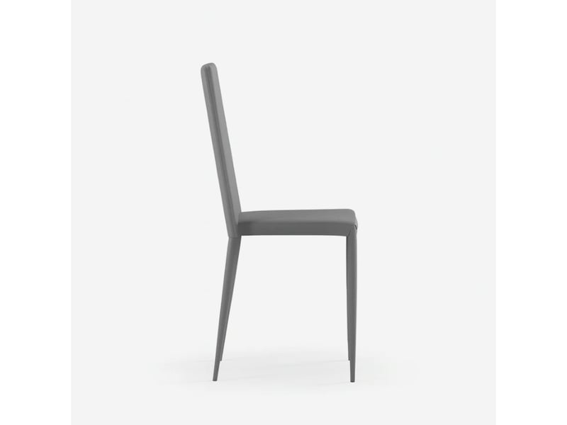  Lot de 4 chaises de salle à manger empilables en similicuir arianna - gris foncé  - Conforama D