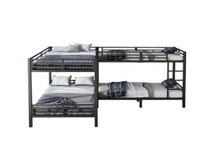 Lit superposé 90x140/200 cm OKWISH coloris noir