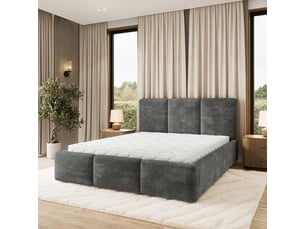 Lit coffre 160x200 cm <strong>MASSENO</strong> <strong></strong> coloris gris