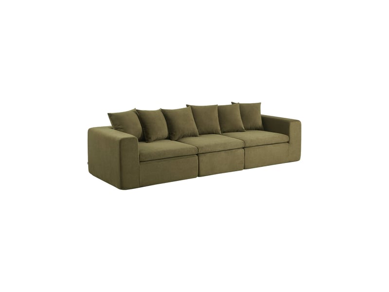  Canapé modulable tissu chenille 4 places vert - movi  - Conforama A