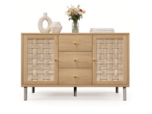 Buffet 2 porte(s) 3 tiroir(s) - 120 cm coloris bois clair