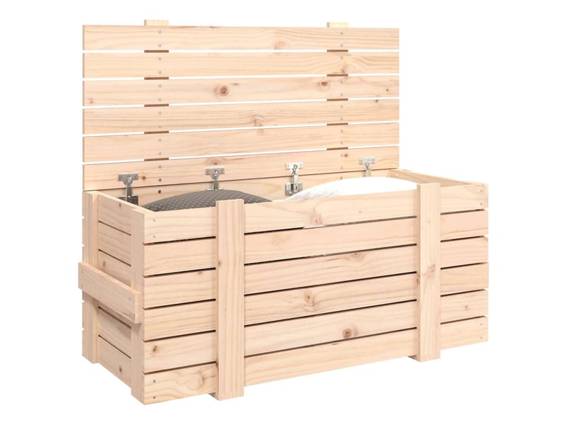 Boîte de rangement, coffre de rangement 91x40,5x42 cm bois massif de pin  - Conforama D