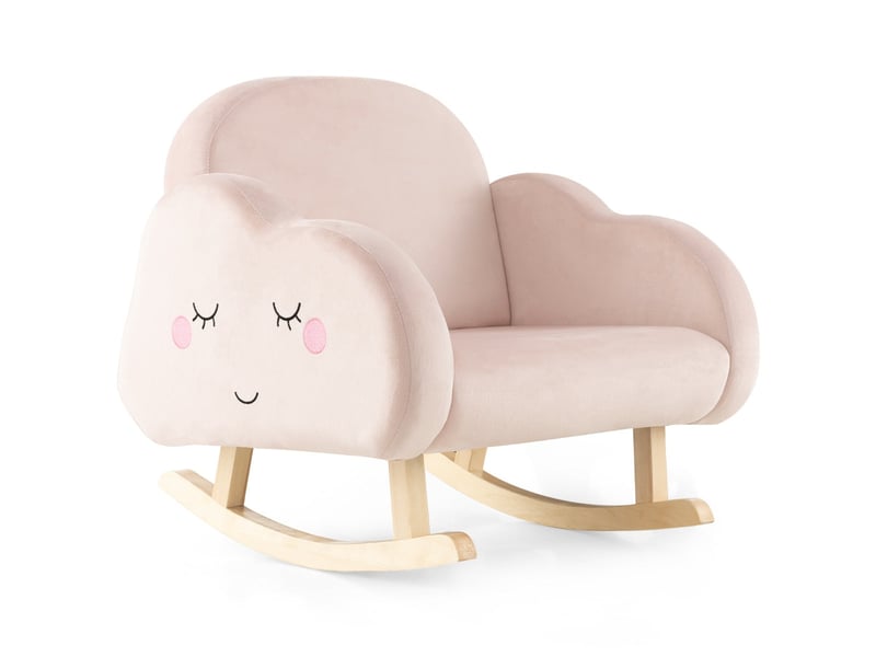  Chaise à bascule pour enfant 52 x 50 x 47 cm confort ergonomique ambiance cosy en velours rose 20_0011289  - Conforama A