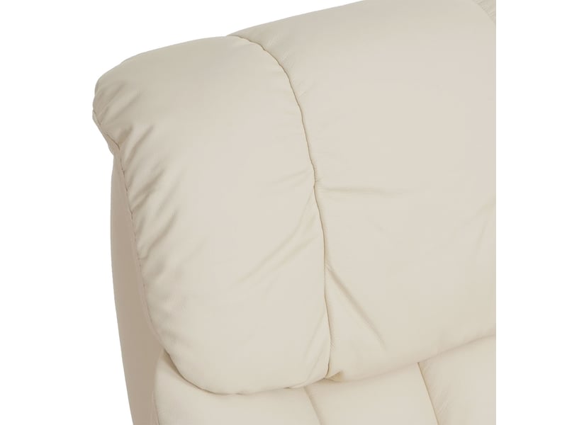  Mca fauteuil relax calgary xxl, fauteuil de télévision avec tabouret, cuir, charge 180kg - crème, aspect noix  - Conforama C