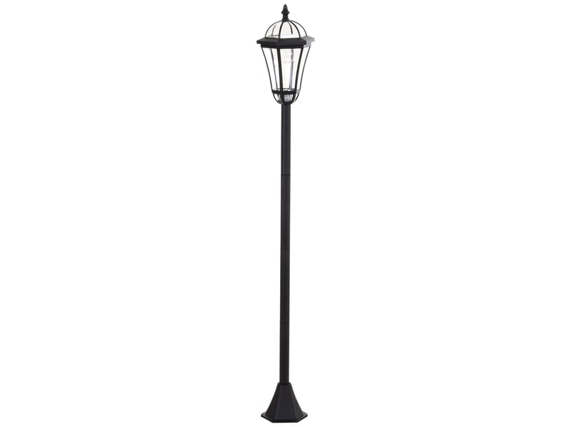  Lot de 2 lampadaires solaires led,meulva,18,5x18,5x129 cm,ip44,abs,noir  - Conforama A