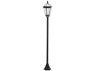 Lot de 2 lampadaires solaires led,meulva,18,5x18,5x129 cm,ip44,abs,noir