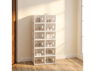 Boîtes rangement modèle chic, 12 pièces empilables, chaussures, livres, jouets, placard, salle bain
