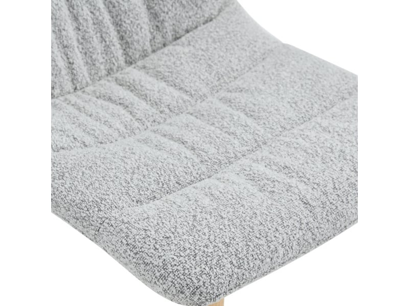  Chaise de salle à manger plissée – pieds bois massif, lot de 2, tissu gris clair, style nordique moderne, hauteur 88 cm  - Conforama E