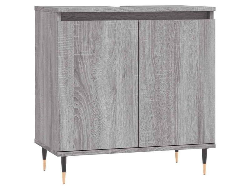  Amoire de salle de bain sonoma gris 58x33x60cm bois d'ingénierie shl2844  - Conforama A