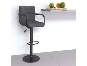 Tabouret de bar, chaise de bar gris foncé velours shl55765