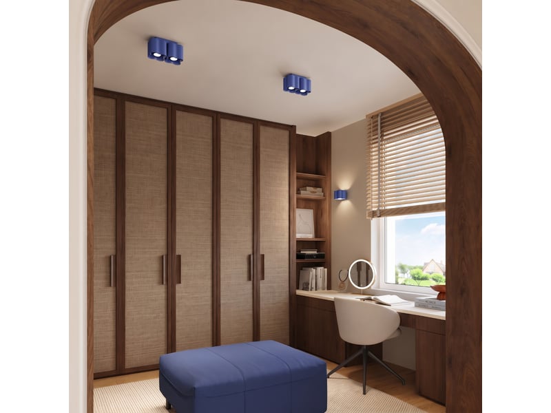  Plafonnier ovio 2 outremer gu10 aluminium moderne 12x24.5x12cm SL.3359 - Conforama C