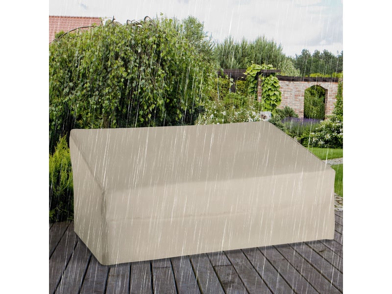 Housse imperméable beige pour banc 3 places 218 x 111 x 101 cm, housse pour canapé ou mobilier de jardin - Conforama D